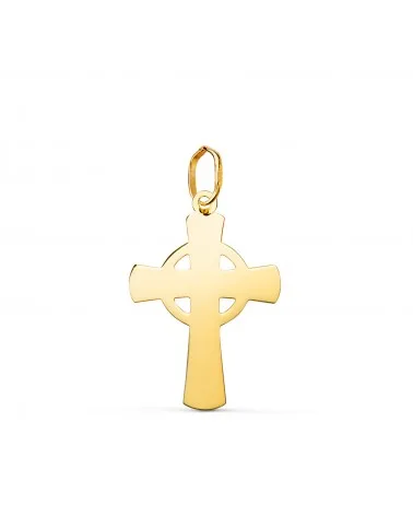Colgante oro 18k amarillo cruz celta brillo