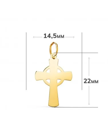 Colgante oro 18k amarillo cruz celta brillo