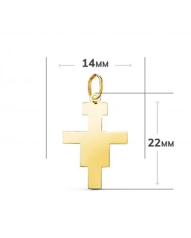 Colgante oro 18k amarillo cruz de San damian brillo