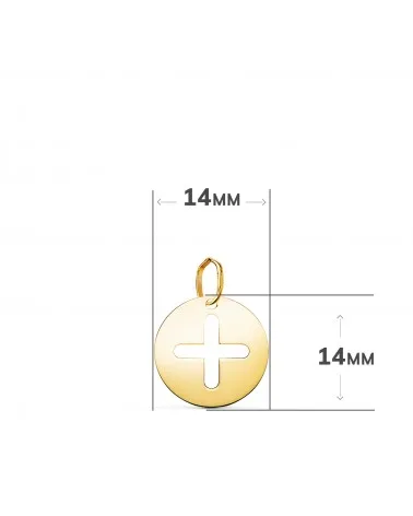 Colgante oro 18k cruz de la vida eterna brillo