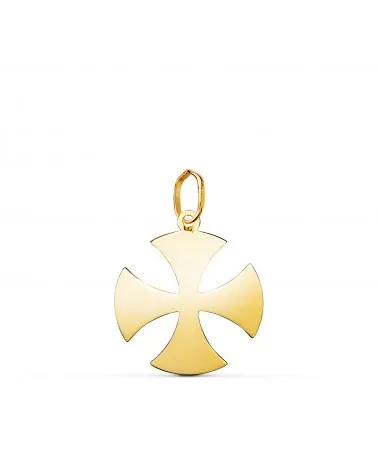 Colgante oro 18k amarillo cruz brillo 18x16 mm