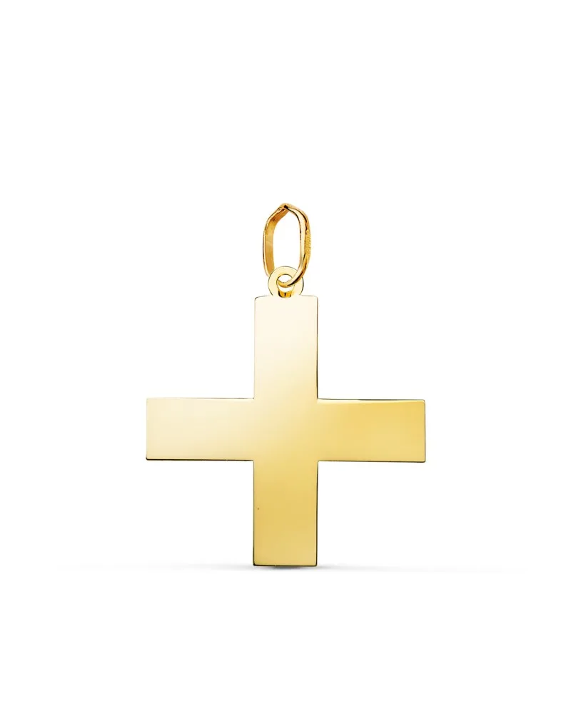 Colgante oro 18k amarillo cruz griega brillo 22x20 mm