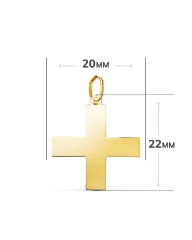 Colgante oro 18k amarillo cruz griega brillo 22x20 mm