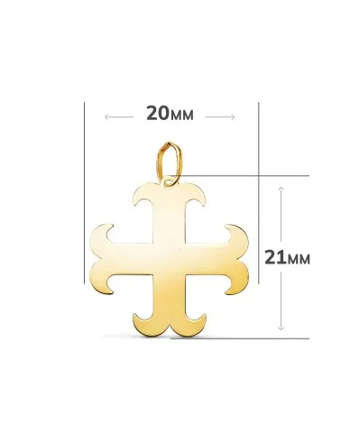 Colgante oro 18k amarillo cruz anclada brillo 21x20 mm
