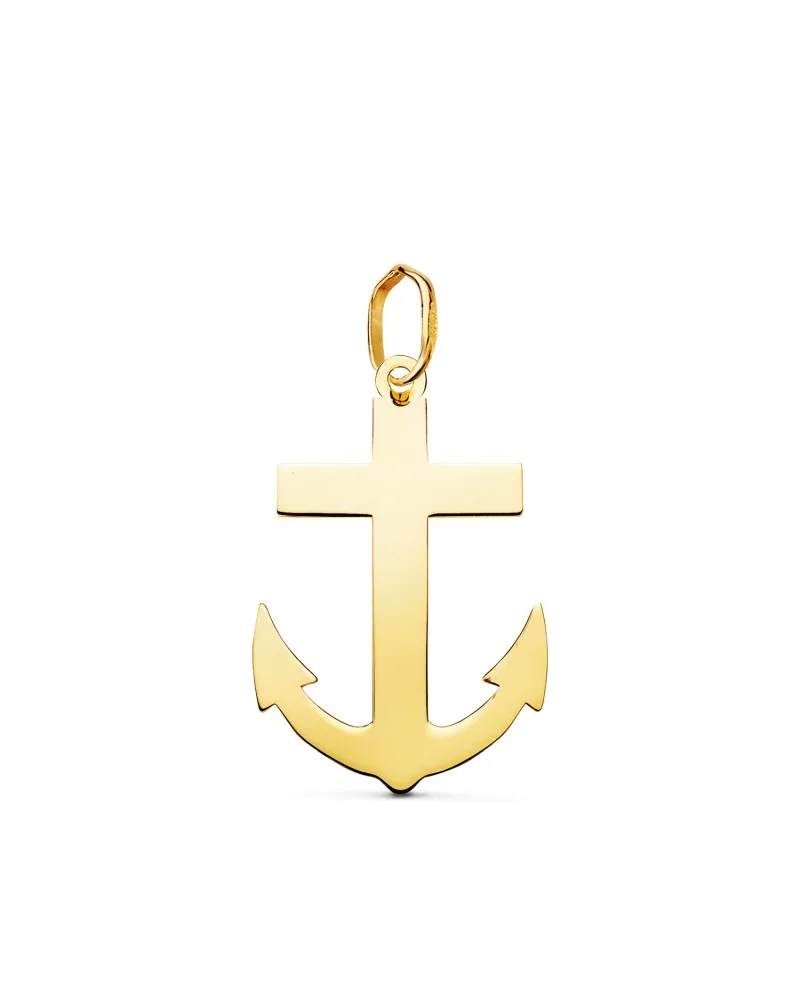 Colgante oro 18k amarillo cruz marinera brillo