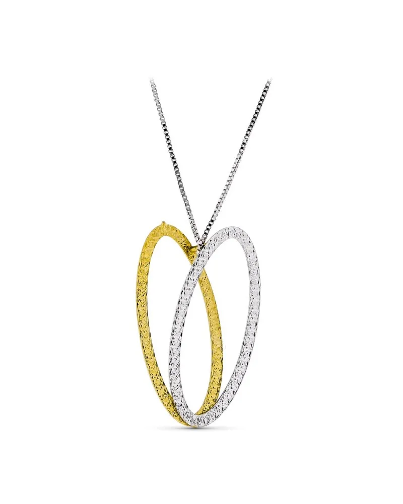 Gargantilla oro 18k bicolor doble óvalo 20x9 mm