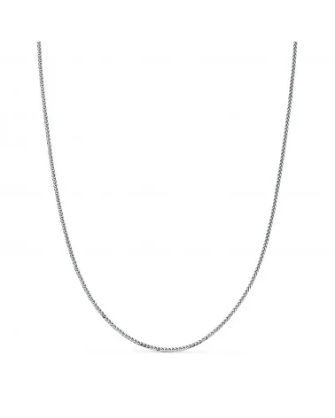 Cadena oro 18k blanco maciza espiga