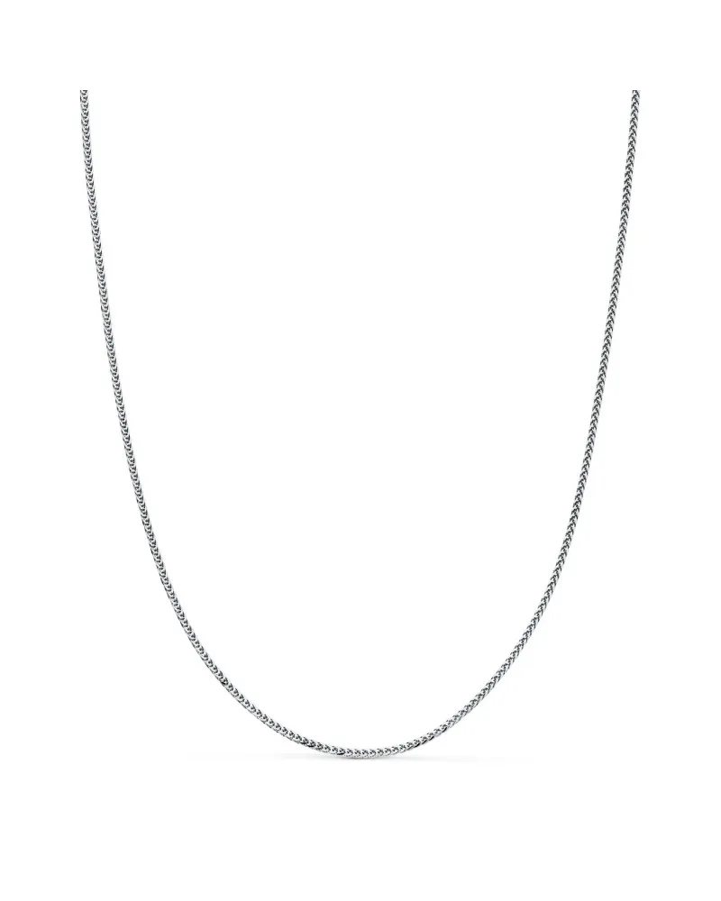 Cadena oro 18k blanco maciza espiga