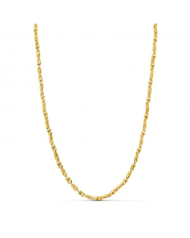 Cadena oro 18k amarillo maciza bola y detalle brillo