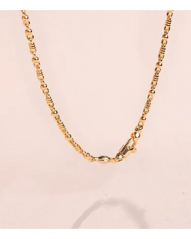 Cadena oro 18k amarillo maciza bola y detalle brillo