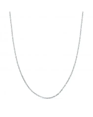 Cadena oro 18k blanco forzada maciza 45 cm