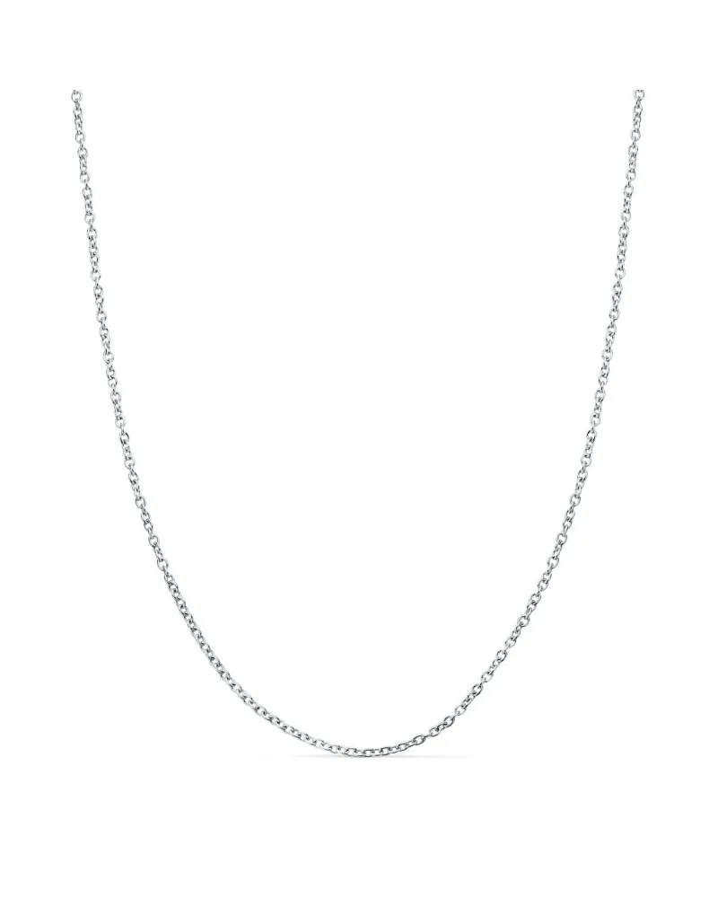 Cadena oro 18k blanco forzada maciza 50 cm
