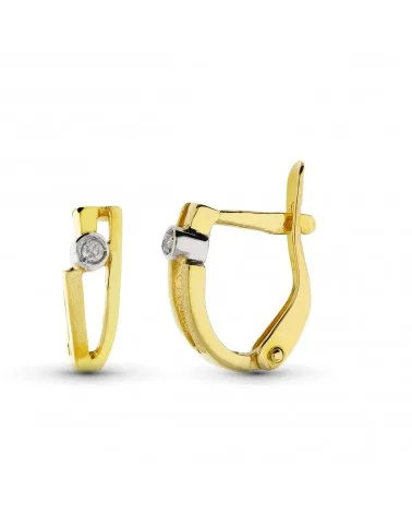 Pendientes oro 18k bicolor diamantes naturales