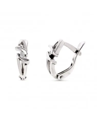 Pendientes oro 18k blanco Niña con diamantes naturales