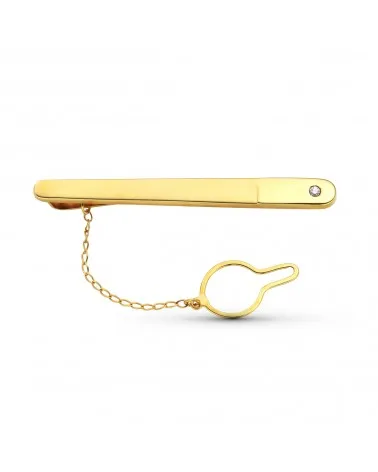 Agujas oro 18k amarillo circonita 58x6 mm