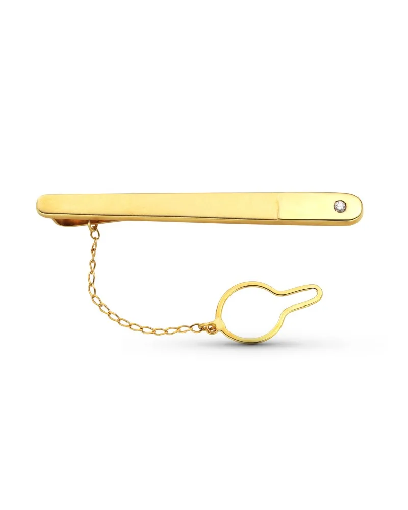 Agujas oro 18k amarillo circonita 58x6 mm