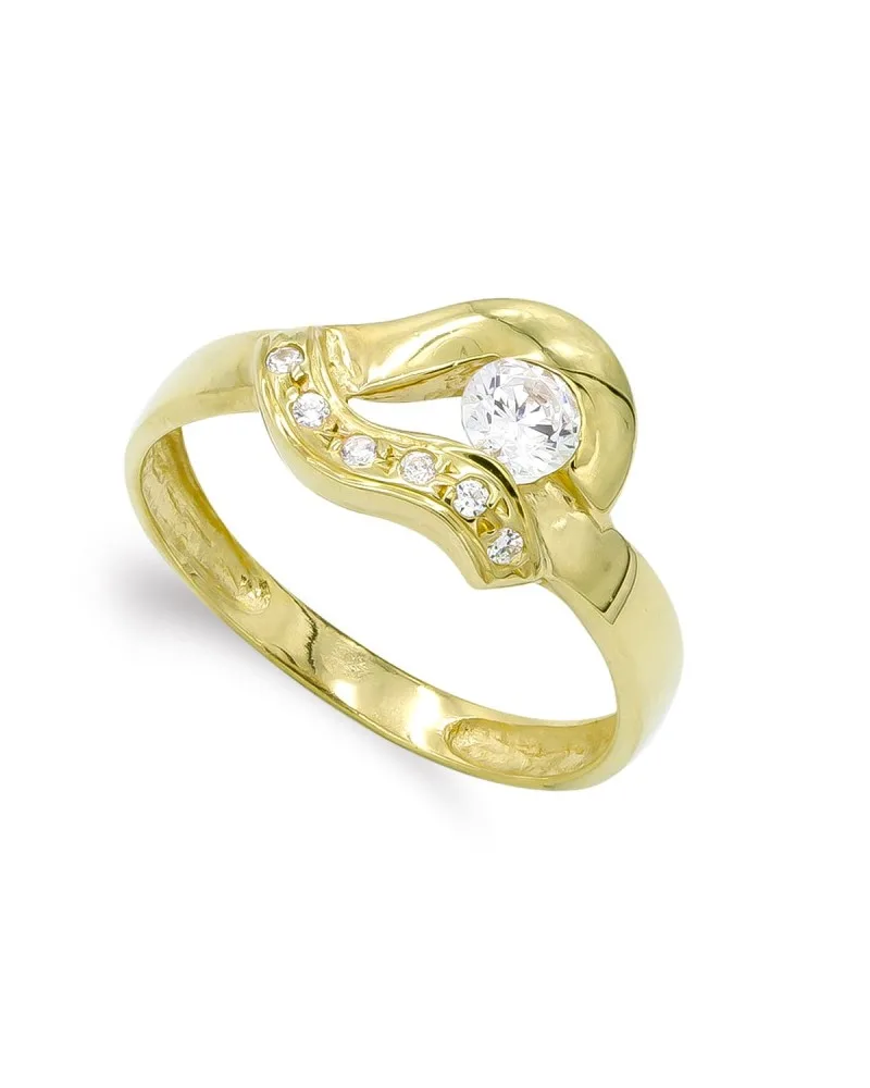 Sortija oro 18k amarillo con circonitas