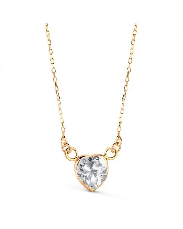 Gargantilla oro 18k amarillo corazón circonita bocel 7x7 mm