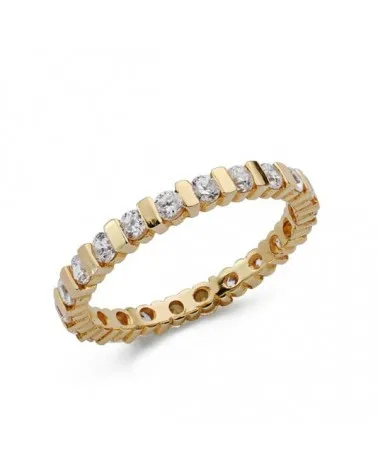 Alianza oro 18k amarillo con circonita redondas