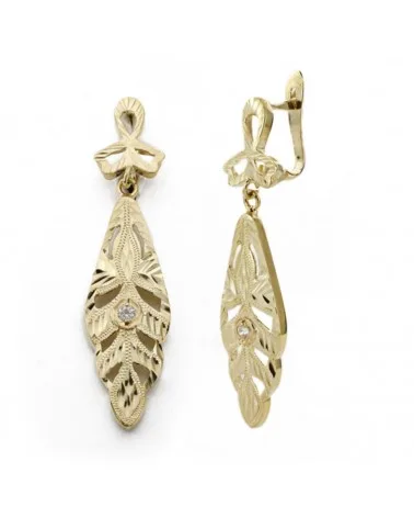 Pendientes oro 9k amarillo cigarron tallados