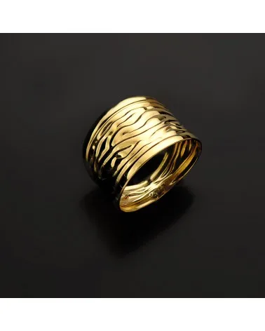 Sortija oro 9k amarillo estampada brillo