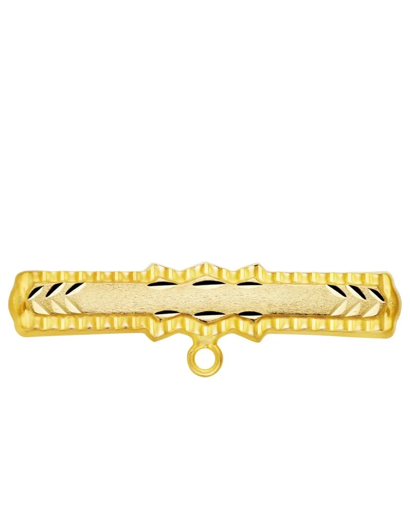 Alfiler oro 9k amarillo bebé tallado bordes dentados 30x6 mm
