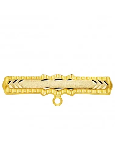 Alfiler oro 9k amarillo bebé tallado bordes dentados 30x6 mm
