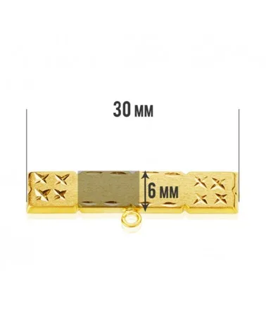 Alfiler oro 9k amarillo bebé tallado con estrellas 30x6 mm