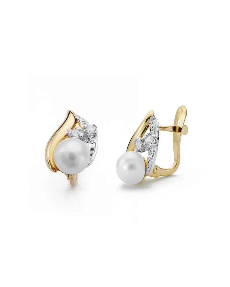 Pendientes oro 9k bicolor 11x7 mm