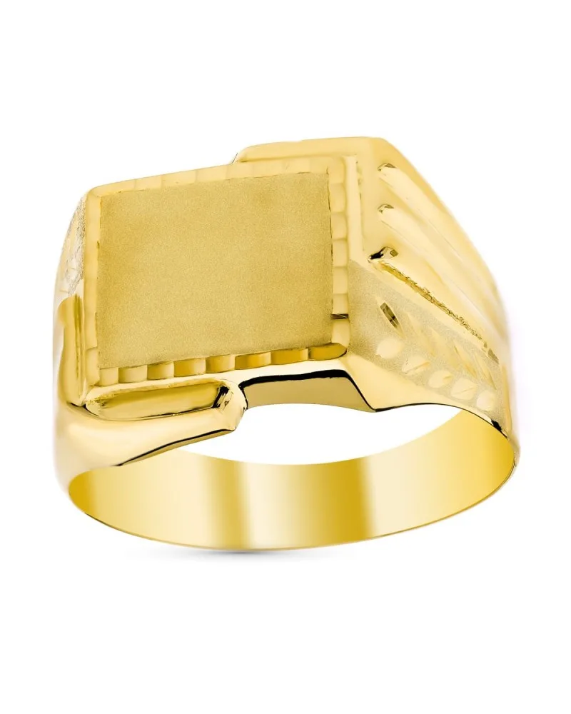 Sello oro 9k amarillo caballero tallado diamantado zona