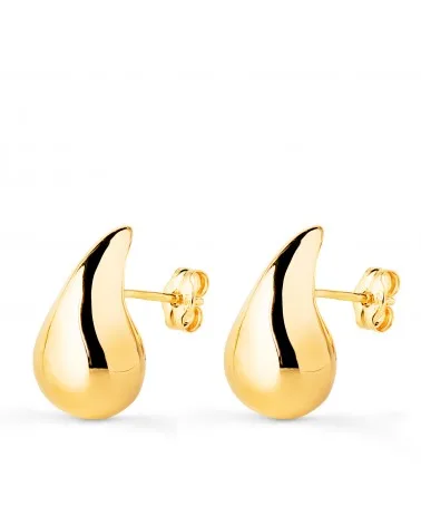 Pendientes oro 9k amarillo gota lisa 16x9 mm
