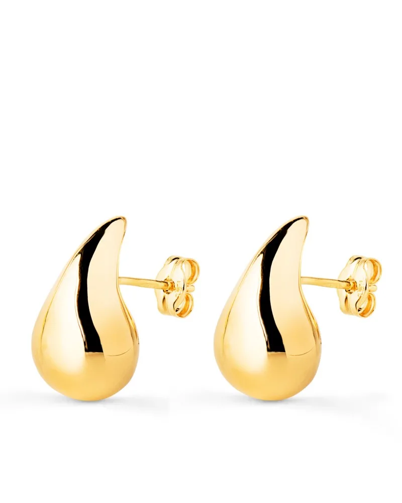 Pendientes oro 9k amarillo gota lisa 16x9 mm
