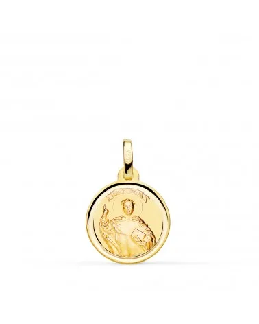 Medalla oro 9k amarillo San vicente ferrer bisel 14 mm