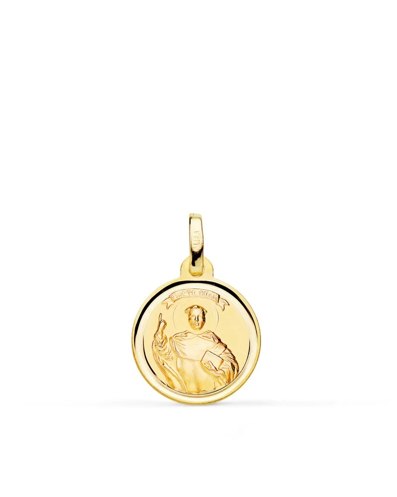 Medalla oro 9k amarillo San vicente ferrer bisel 14 mm
