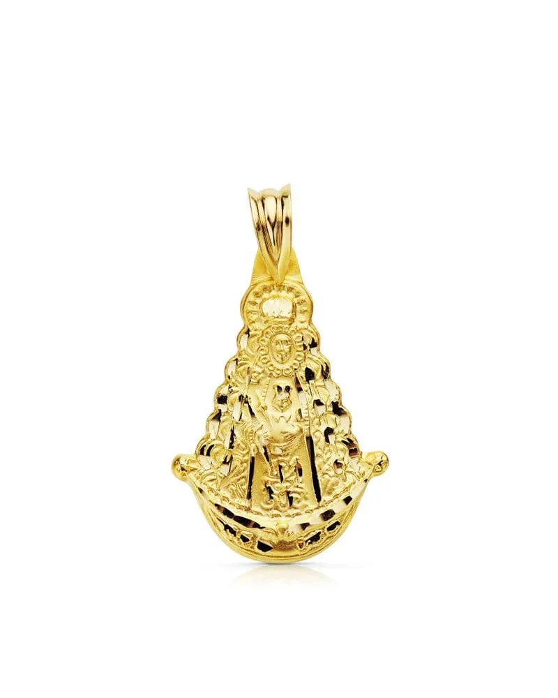 Medalla oro 9k amarillo Virgen Rocío silueta 26x17 mm
