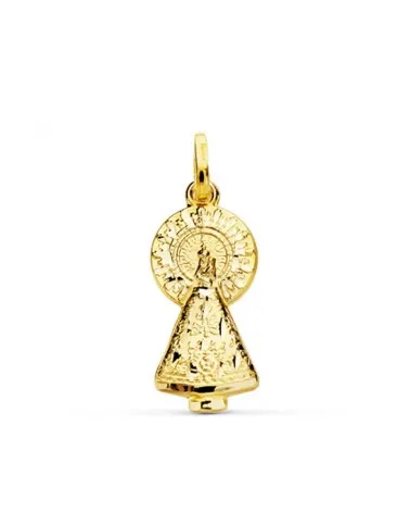 Medalla oro 9k amarillo Virgen del Pilar silueta 25x11 mm