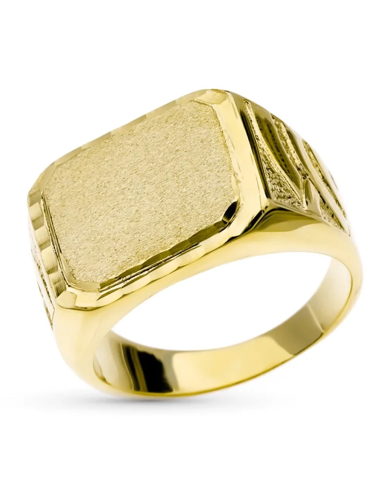 Sello oro 9k amarillo caballero forrado rectangular