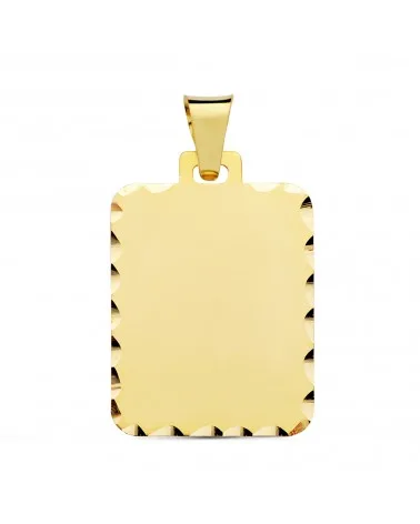 Placa oro 9k amarillo chapa mate tallada 28x20 mm