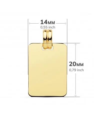 Chapa oro 9k lisa 20x14 mm