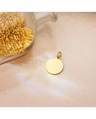 Medalla oro 9k amarillo Santa rita bisel 14 mm