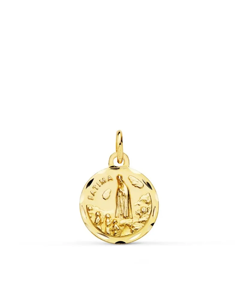 Medalla oro 9k amarillo Virgen de Fátima tallada