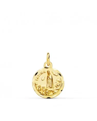 Medalla oro 9k amarillo Virgen de Fátima tallada