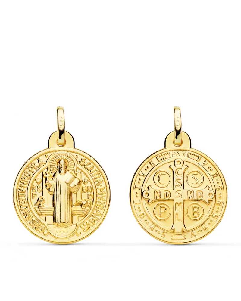 Escapulario oro 9k San Benito monje 20 mm