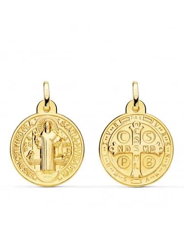 Escapulario oro 9k San Benito monje 20 mm