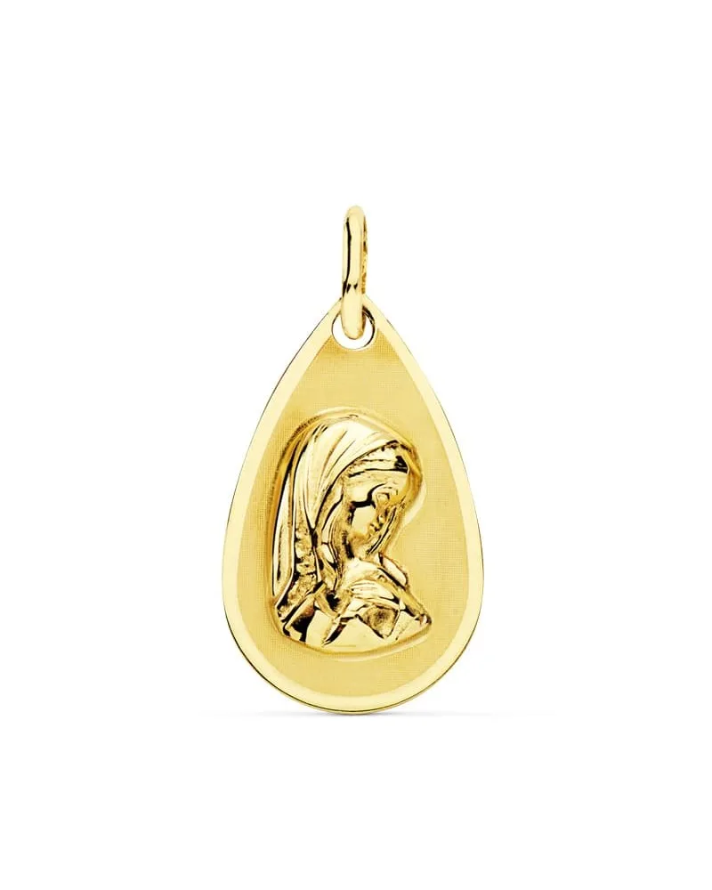 Medalla oro 9k Virgen Niña 19 x 11