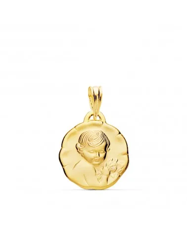 Medalla oro 9k amarillo ángel querubin 15 mm