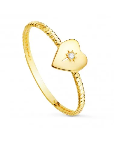 Sortija oro 18k amarillo corazón diamante de laboratorio