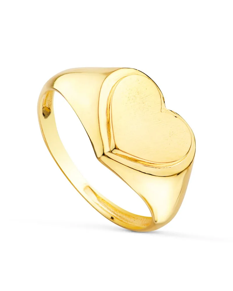 Sello oro 18k amarillo macizo sin forrar corazón