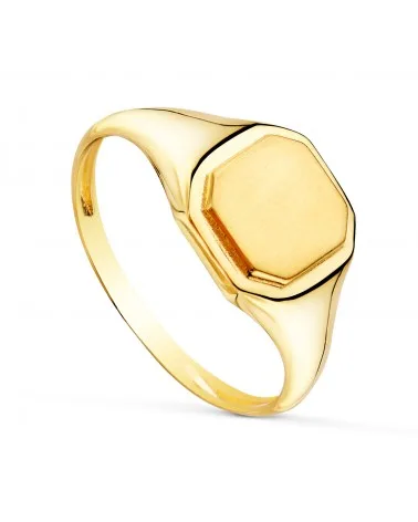 Sello oro 18k amarillo macizo sin forrar octogonal