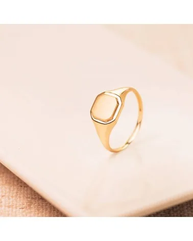 Sello oro 18k amarillo macizo sin forrar octogonal